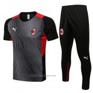 Ensemble Survetement Milan AC Manche Courte 2021-2022 Gris