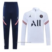 Ensemble Survetement Sweat Paris Saint-Germain Jordan 2021-2022 Blanc