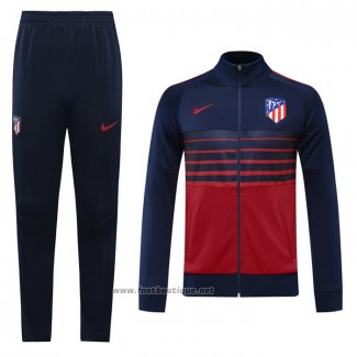 Ensemble Survetement Veste Atletico Madrid 2020-2021 Bleu et Rouge