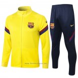 Ensemble Survetement Veste FC Barcelone Enfant 2020-2021 Jaune