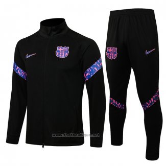 Ensemble Survetement Veste FC Barcelone Enfant 2021-2022 Noir