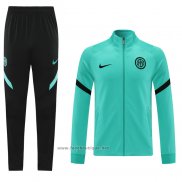 Ensemble Survetement Veste Inter Milan 2021-2022 Vert