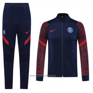 Ensemble Survetement Veste Paris Saint-Germain 2020-2021 Bleu et Rouge