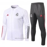 Ensemble Survetement Veste Real Madrid Enfant 2020-2021 Blanc