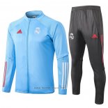 Ensemble Survetement Veste Real Madrid Enfant 2020-2021 Bleu