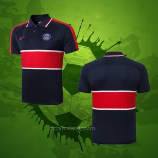 Maillot Polo Paris Saint-Germain 2020-2021 Bleu et Rouge