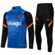 Ensemble Survetement Sweat Chelsea 2021-2022 Bleu