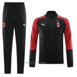 Ensemble Survetement Veste Milan AC 2020-2021 Noir et Rouge