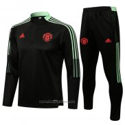 Ensemble Survetement Sweat Manchester United 2021-2022 Noir