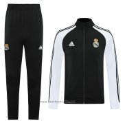 Ensemble Survetement Veste Real Madrid 2020-2021 Noir et Blanc