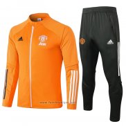 Ensemble Survetement Veste Manchester United 2020-2021 Orange