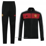 Ensemble Survetement Veste Manchester United Retro 2020-2021 Noir