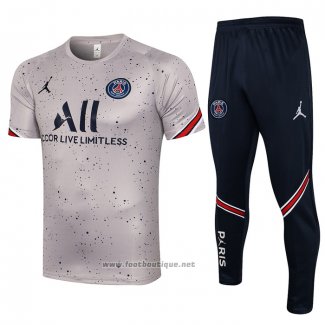 Ensemble Survetement Paris Saint-Germain Manche Courte 2021-2022 Gris