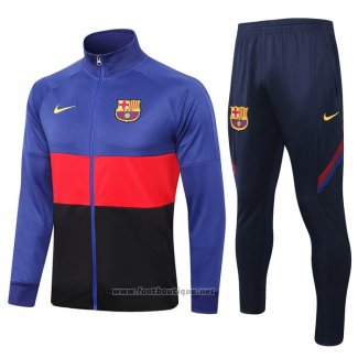 Ensemble Survetement Veste FC Barcelone 2020-2021 Bleu et Rouge