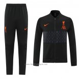 Ensemble Survetement Veste Liverpool 2021-2022 Noir Y Gris