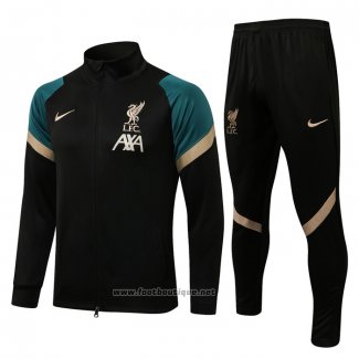 Ensemble Survetement Veste Liverpool 2021-2022 Noir Y Vert