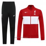 Ensemble Survetement Veste Liverpool Enfant 2020-2021 Rouge et Blanc