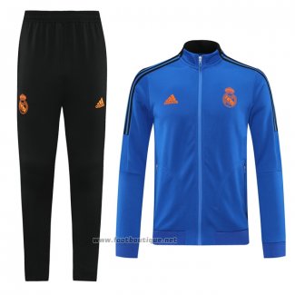 Ensemble Survetement Veste Real Madrid 2021-2022 Bleu