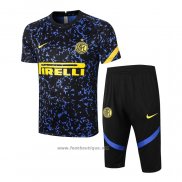 Ensemble Survetement Inter Milan Manche Courte 2020-2021 Bleu