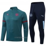 Ensemble Survetement Sweat Manchester City 2021-2022 Vert