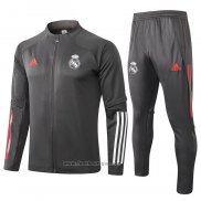 Ensemble Survetement Veste Real Madrid 2020-2021 Gris