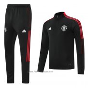 Ensemble Survetement Sweat Manchester United 2021-2022 Noir