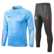 Ensemble Survetement Sweat Real Madrid Enfant 2020-2021 Bleu