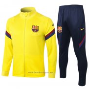 Ensemble Survetement Veste FC Barcelone 2020-2021 Jaune