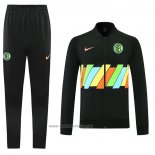 Ensemble Survetement Veste Inter Milan 2021 Noir