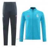 Ensemble Survetement Veste Real Madrid 2020-2021 Bleu Claro