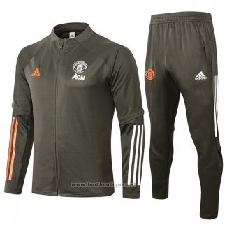 Ensemble Survetement Veste Manchester United Enfant 2020-2021 Vert