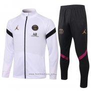 Ensemble Survetement Veste Paris Saint-Germain Jordan 2020-2021 Blanc