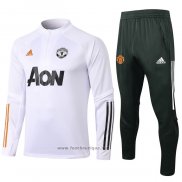 Ensemble Survetement Sweat Manchester United 2020-2021 Blanc