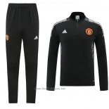 Ensemble Survetement Sweat Manchester United 2021-2022 Noir