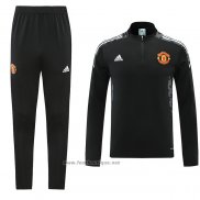 Ensemble Survetement Sweat Manchester United 2021-2022 Noir