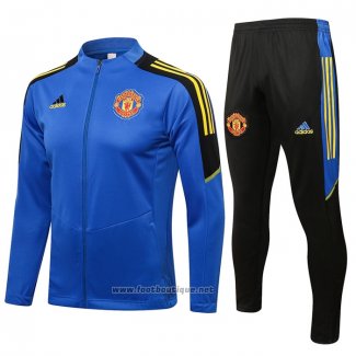 Ensemble Survetement Veste Manchester United 2021-2022 Bleu