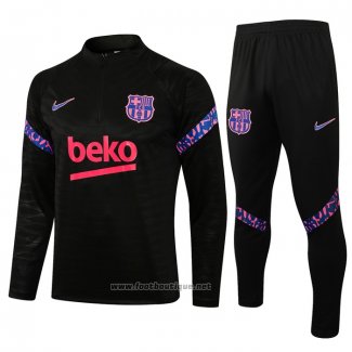 Ensemble Survetement Sweat FC Barcelone Enfant 2021-2022 Noir