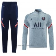 Ensemble Survetement Sweat Paris Saint-Germain Jordan 2021-2022 Gris