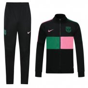 Ensemble Survetement Veste FC Barcelone Enfant 2020-2021 Rosa et Vert