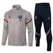 Ensemble Survetement Veste Paris Saint-Germain Jordan 2021-2022 Gris