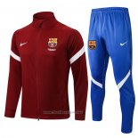 Ensemble Survetement Veste FC Barcelone 2021-2022 Rouge