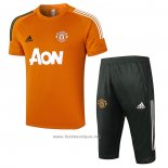 Ensemble Survetement Manchester United Manche Courte 2020-2021 Orange