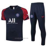 Ensemble Survetement Paris Saint-Germain Manche Courte 2020-2021 Bleu