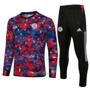 Ensemble Survetement Sweat Bayern Munich 2021 Bleu Y Rouge