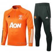 Ensemble Survetement Sweat Manchester United 2020-2021 Orange