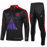 Ensemble Survetement Sweat Manchester United 2021-2022 Gris