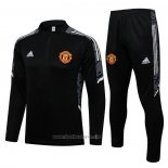 Ensemble Survetement Sweat Manchester United Ucl Enfant 2021-2022 Noir