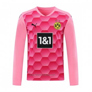 Maillot Dortmund Gardien Manches Longues 2020-2021 Rosa