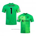 Maillot Liverpool Gardien Joueur A.becker 2021-2022 Vert