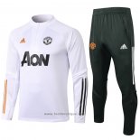 Ensemble Survetement Sweat Manchester United Enfant 2020-2021 Blanc